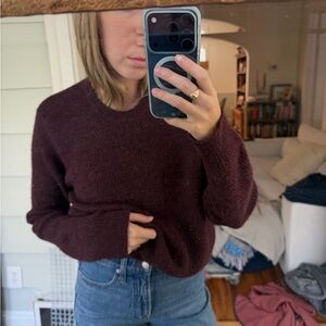 Acne Studios Cusco Deep Burgundy Crewneck Sweater 50% wool 50% alpaca